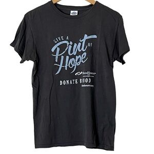 BloodSource | Give a Pint of Hope gray logo cotton tee shirt size small